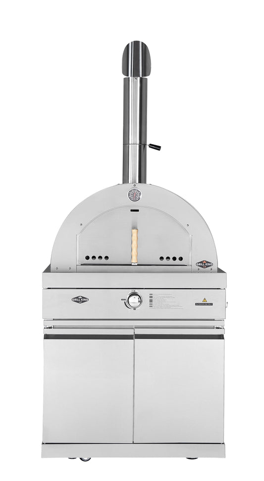 22” Gas Pizza Oven Module: Suits Hurricane BBQ Kitchen Inc Pizza Oven, Trolley, Cabinet Shelves, Castors, Twin Pizza Level, Pizza Peel