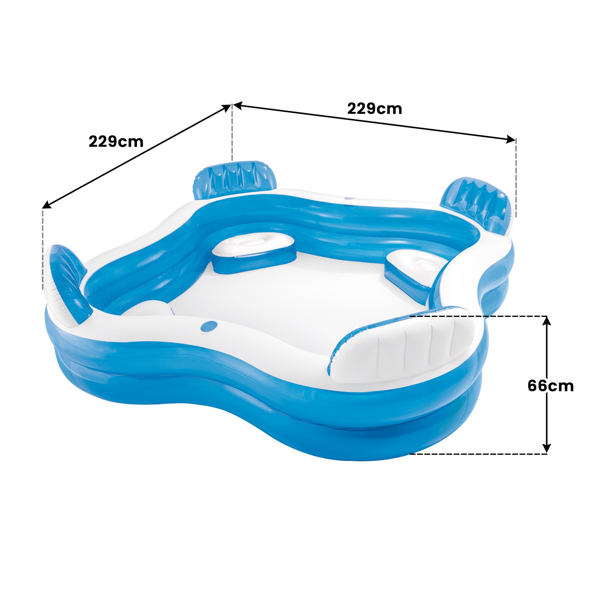 Intex Swim Center Square Inflatable Family Lounge Pool