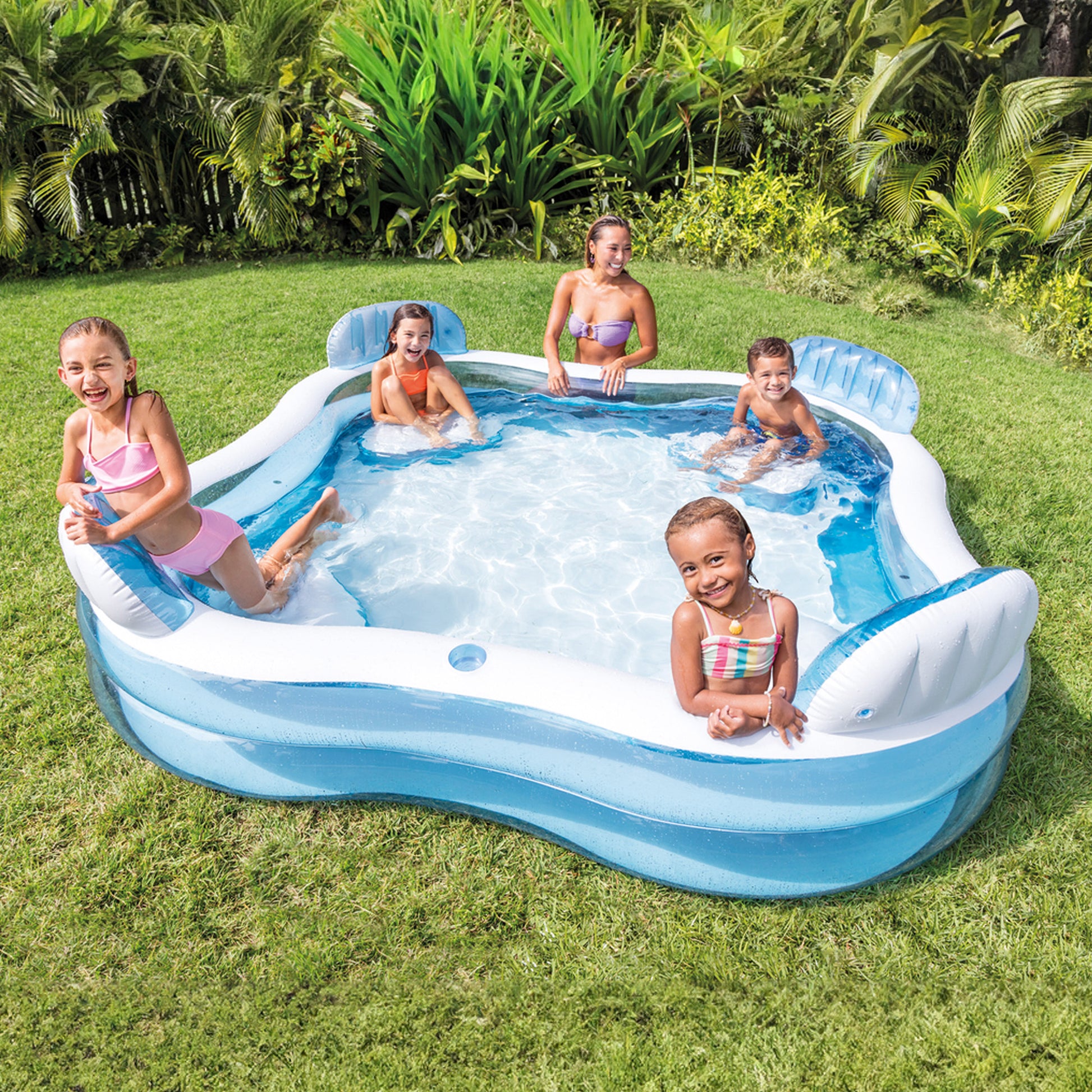 Intex Swim Center Square Inflatable Family Lounge Pool