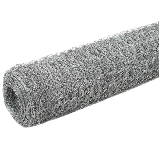 Chicken Wire Fence Galvanised Steel 25x1,5 m Silver