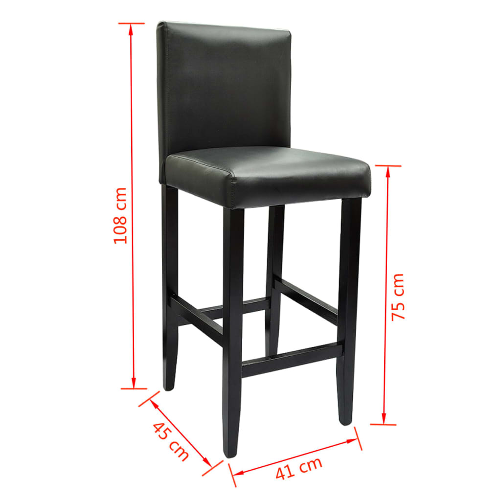 Table with 2 Bar Chairs Black (240379+240071)