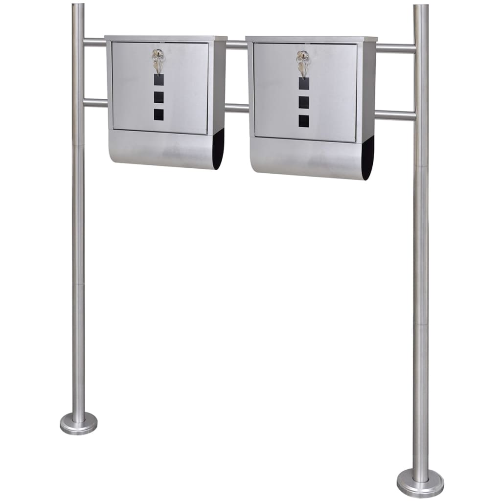 Mailbox on Stand Stainless Steel (2x50350+50355)