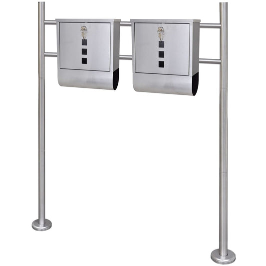 Mailbox on Stand Stainless Steel (2x50350+50355)