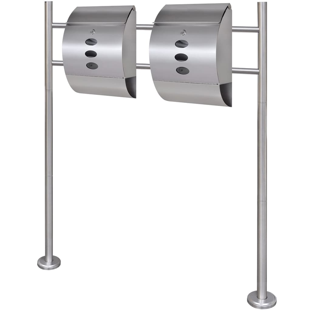 Mailbox on Stand Stainless Steel (2x50351+50355)