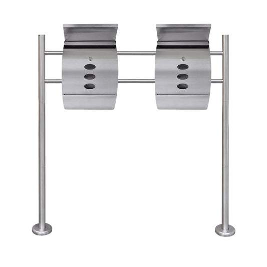 Mailbox on Stand Stainless Steel (2x50351+50355)