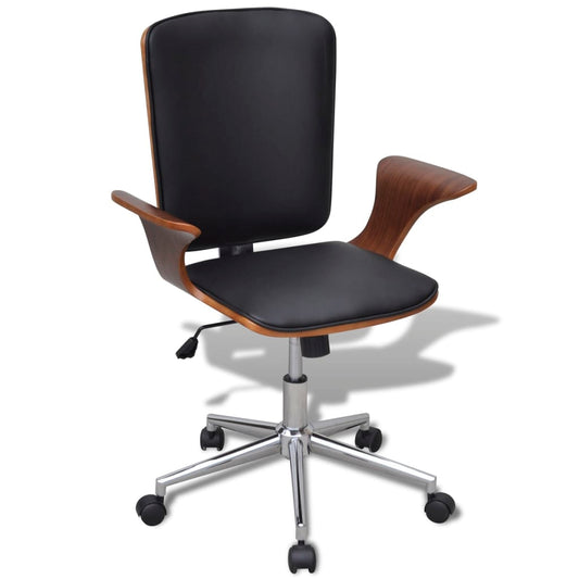 Office Chair Bentwood with Artificial Leather Upholstery