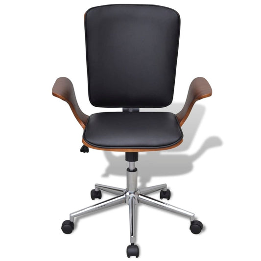 Office Chair Bentwood with Artificial Leather Upholstery