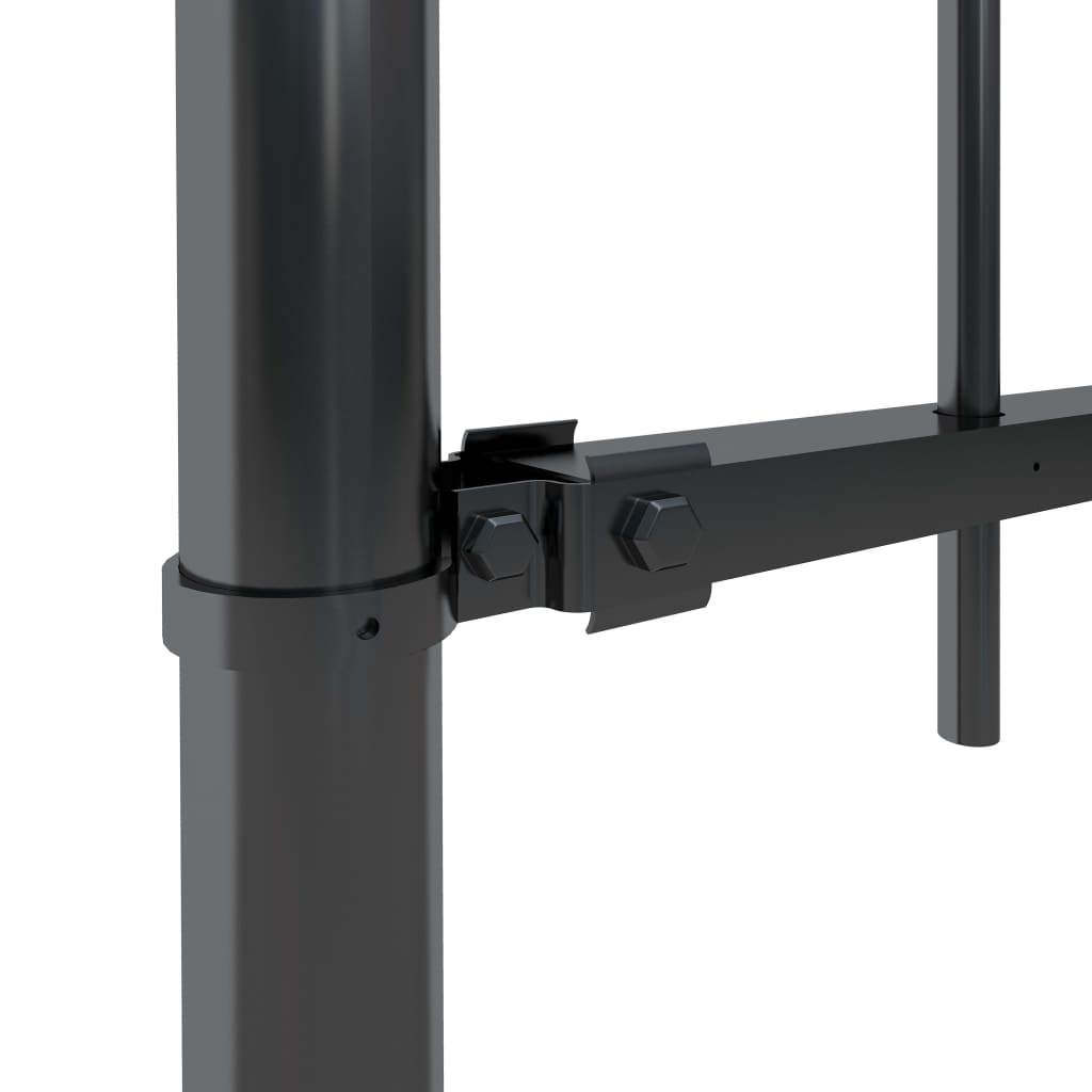 Garden Fence with Spear Top Steel 8,5 m Black (5x144923)