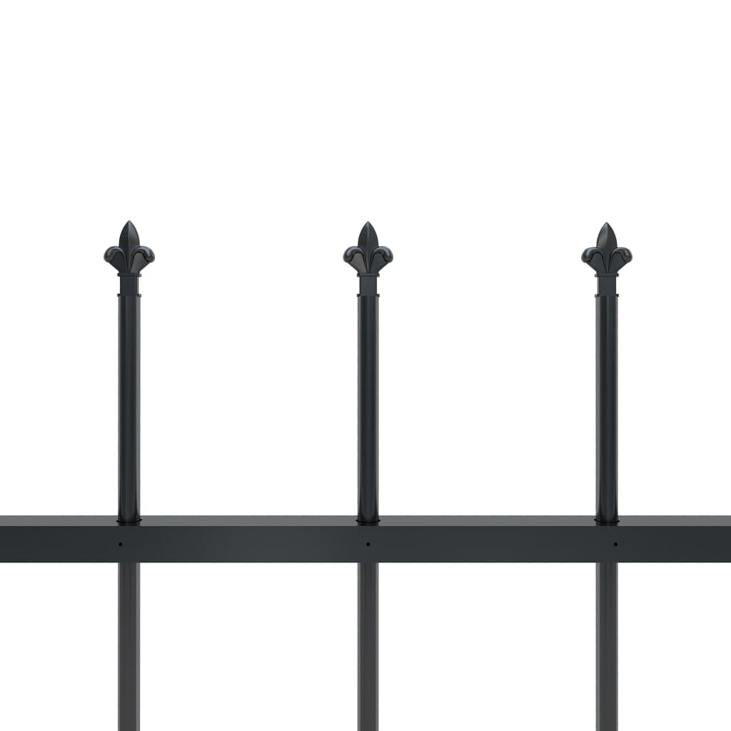 Garden Fence with Spear Top Steel 8,5 m Black (5x144923)