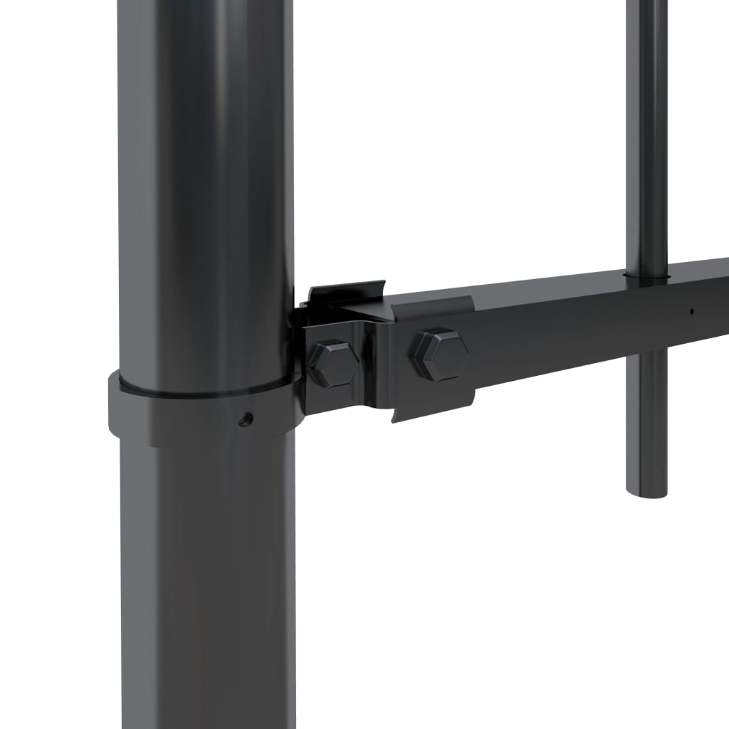 Garden Fence with Spear Top Steel 10,2 m Black (6x144924)