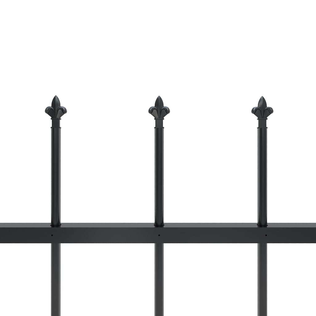 Garden Fence with Spear Top Steel 8,5 m Black (5x144925)