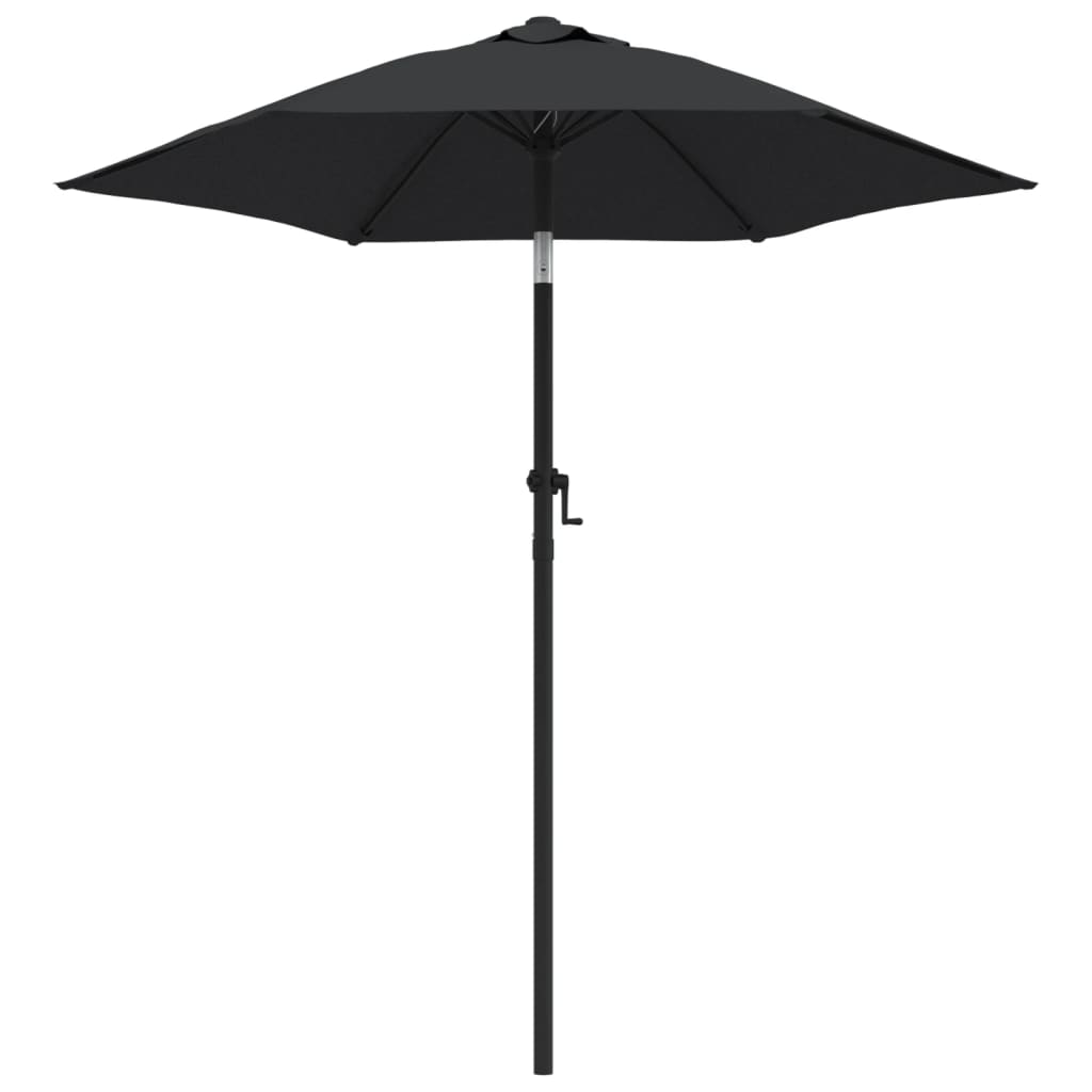 Parasol Black 200x224 cm Aluminium