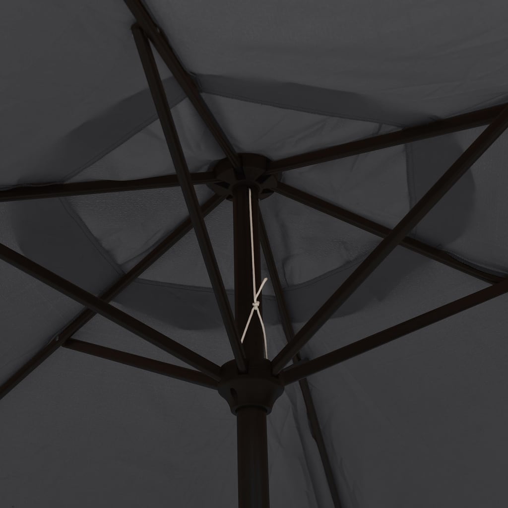 Parasol Black 200x224 cm Aluminium