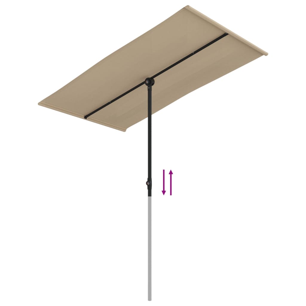 Outdoor Parasol with Aluminium Pole 180x110 cm Taupe