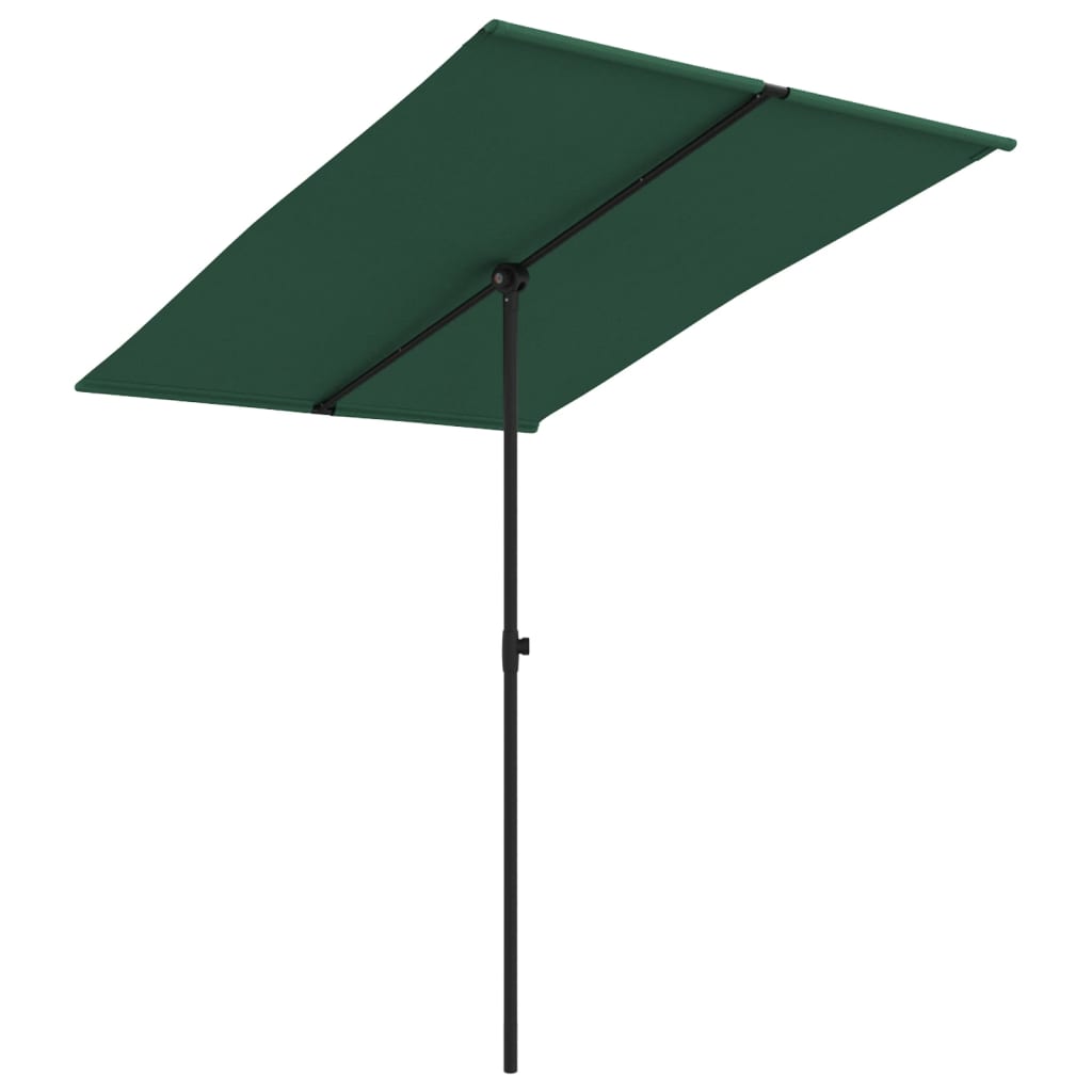 Garden Parasol with Aluminium Pole 2x1,5 m Green