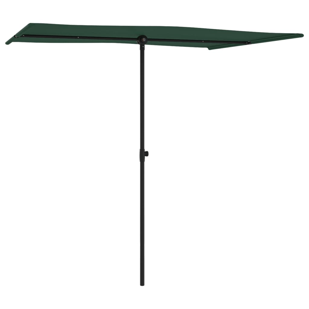 Garden Parasol with Aluminium Pole 2x1,5 m Green