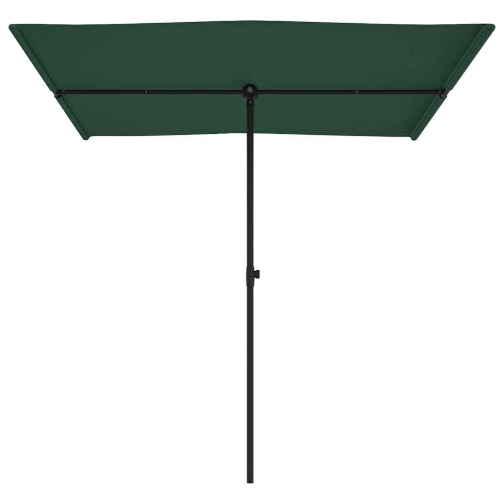 Garden Parasol with Aluminium Pole 2x1,5 m Green