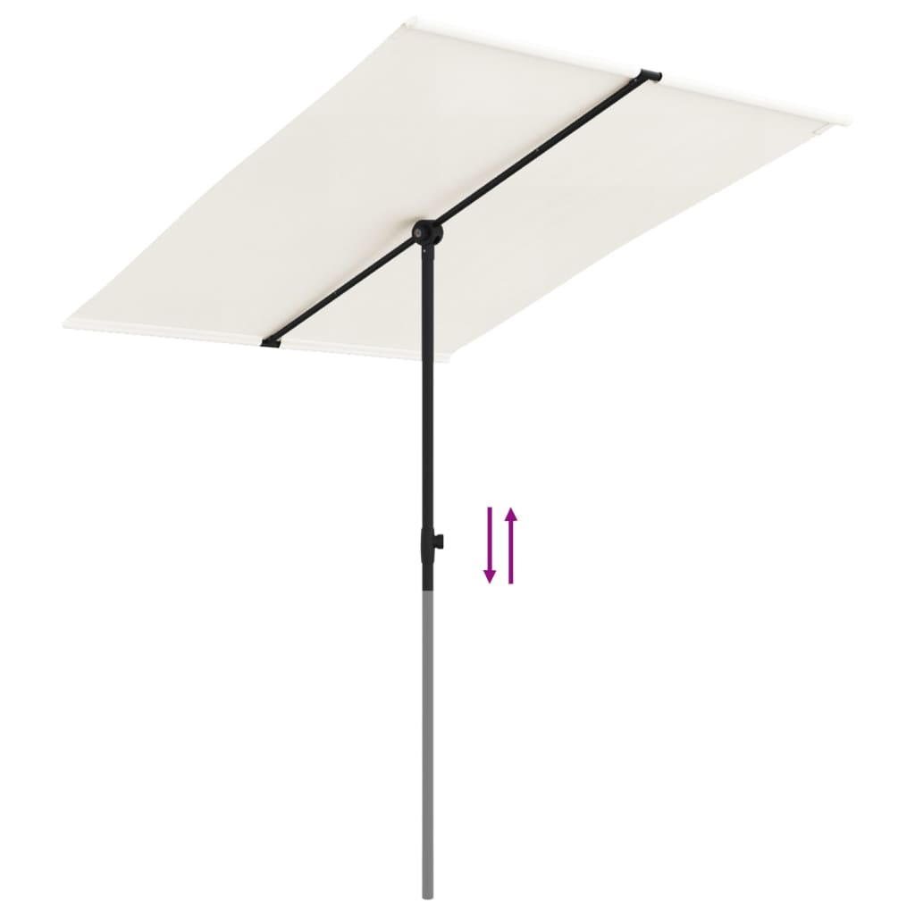 Outdoor Parasol with Aluminium Pole 2x1,5 m Sand White