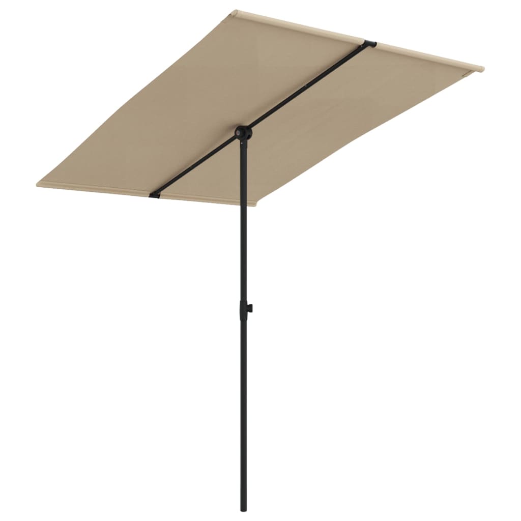 Garden Parasol with Aluminium Pole 2x1,5 m Taupe