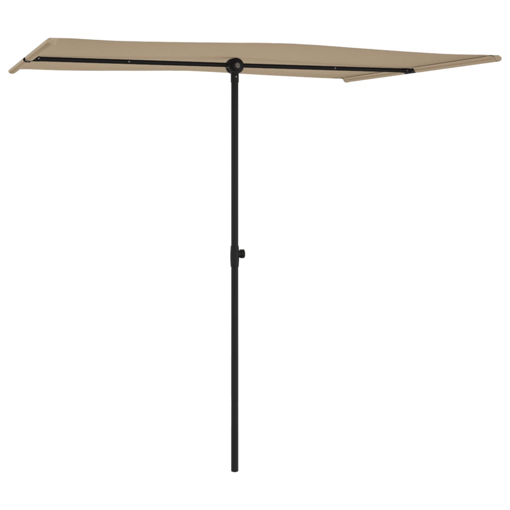 Garden Parasol with Aluminium Pole 2x1,5 m Taupe