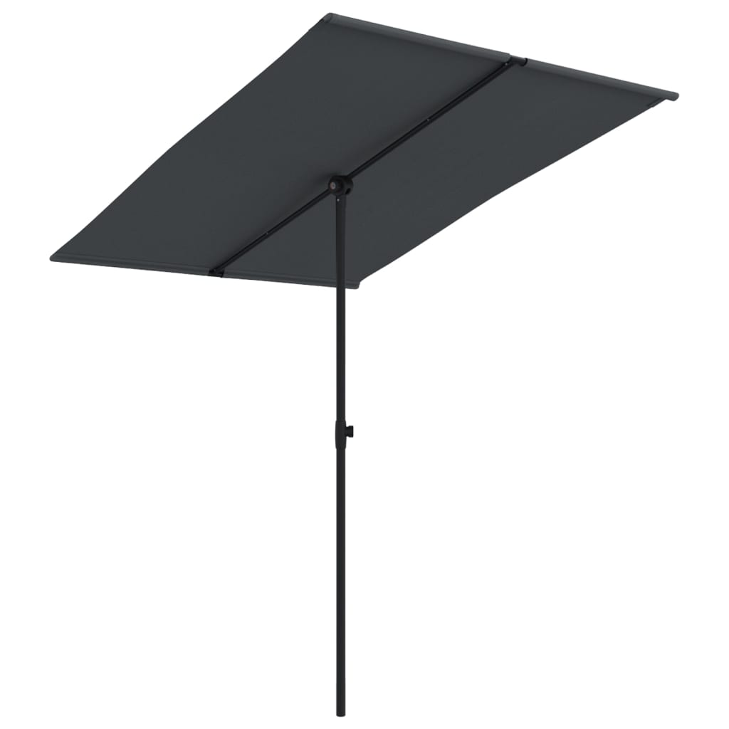 Garden Parasol with Aluminium Pole 2x1,5 m Black