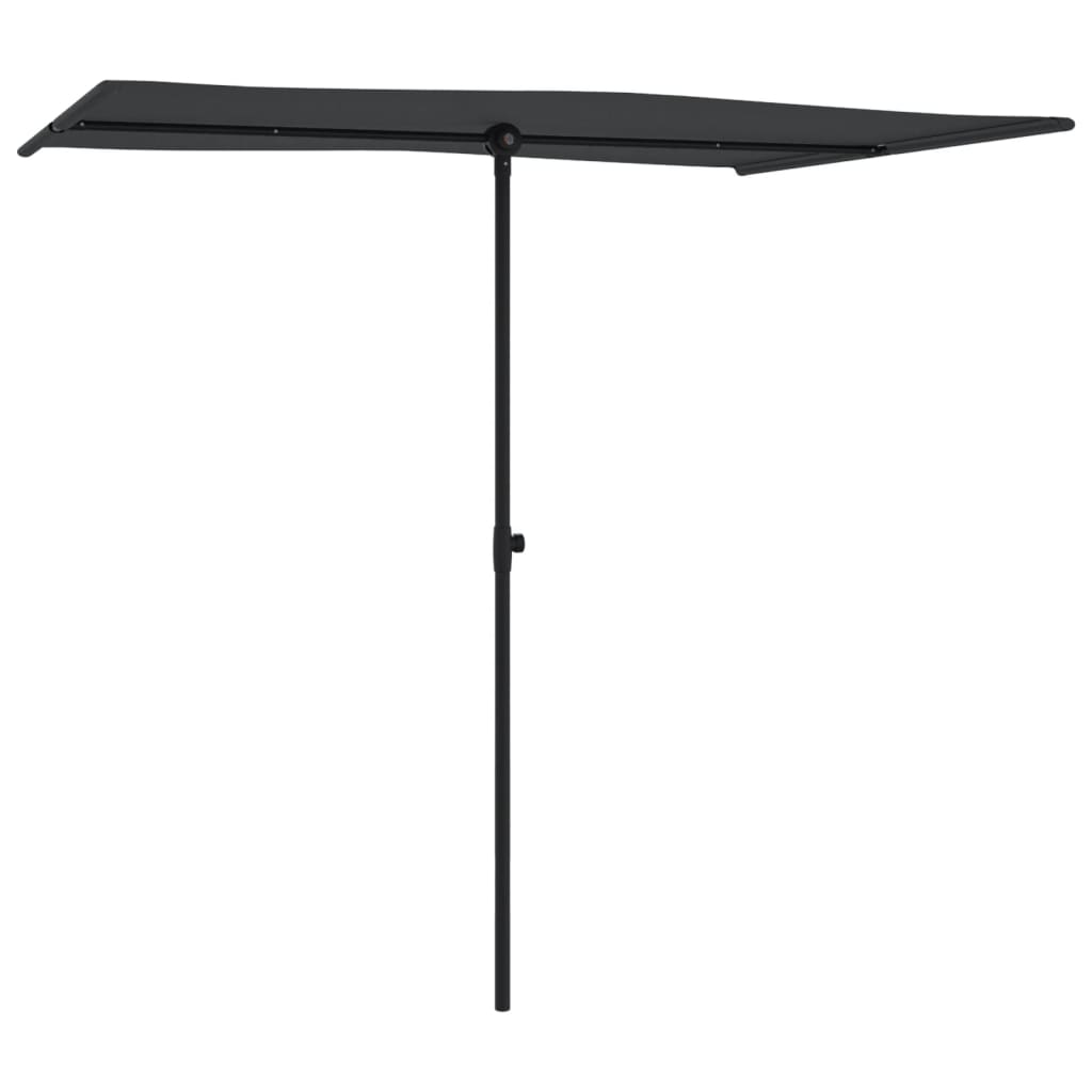 Garden Parasol with Aluminium Pole 2x1,5 m Black