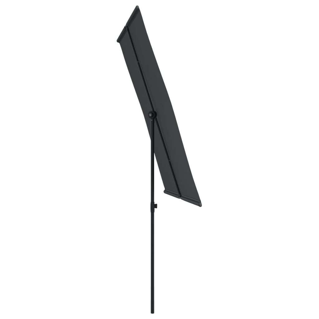 Garden Parasol with Aluminium Pole 2x1,5 m Black