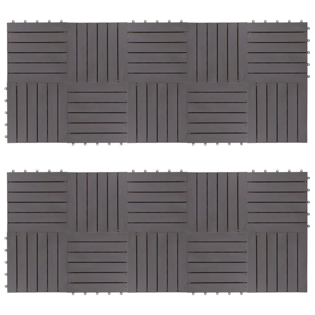 Decking Tiles 20 pcs Grey Wash 30x30 cm Solid Acacia Wood (2x46586)