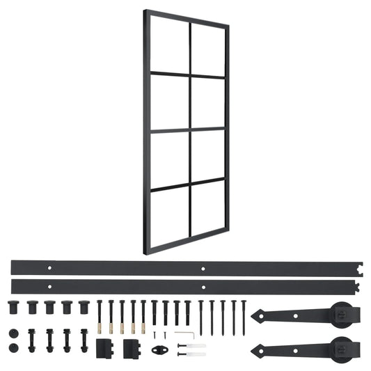 Sliding Door Aluminium and ESG Glass with Hardware 76x205cm (288064+142827)