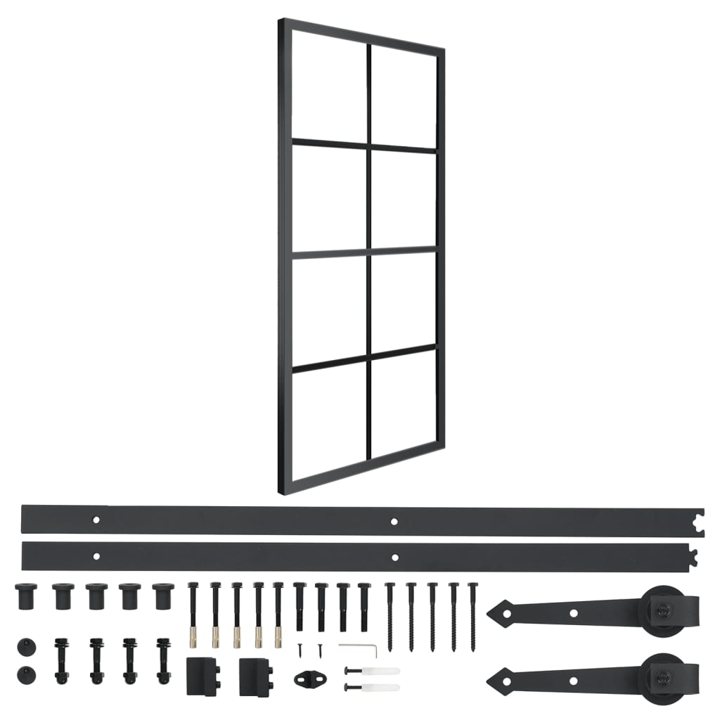 Sliding Door Aluminium and ESG Glass with Hardware 76x205cm (288064+145259)