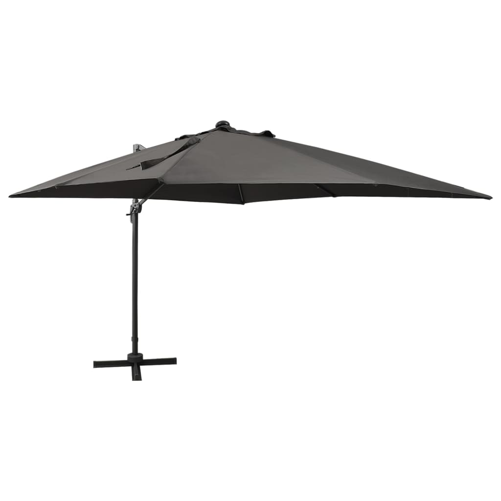 Cantilever Garden Parasol with Pole and LED Lights Anthracite 300 cm