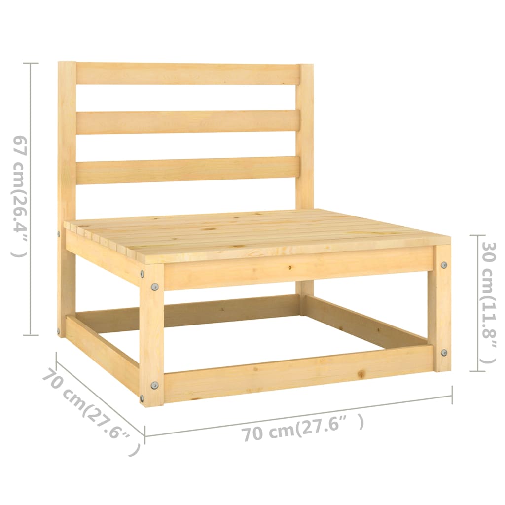 10 Piece Garden Lounge Set Solid Wood Pine (2x805675+805705+805710)