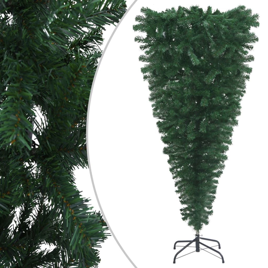 Upside-down Artificial Pre-lit Christmas Tree with Ball Set 150 cm