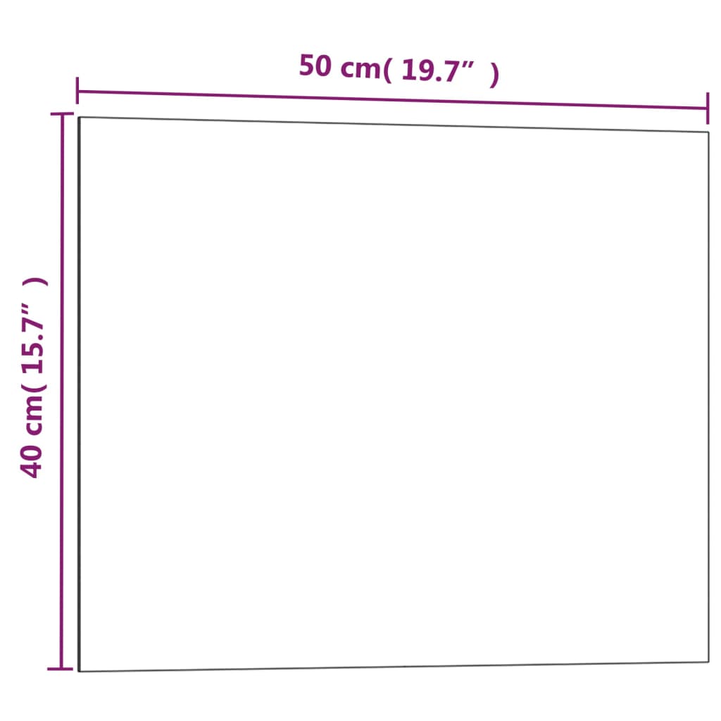 Wall-mounted Magnetic Board Black 50x40 cm Tempered Glass