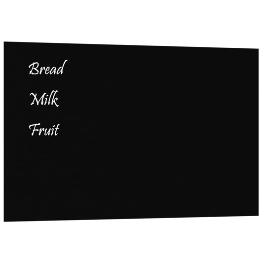 Wall-mounted Magnetic Board Black 80x50 cm Tempered Glass