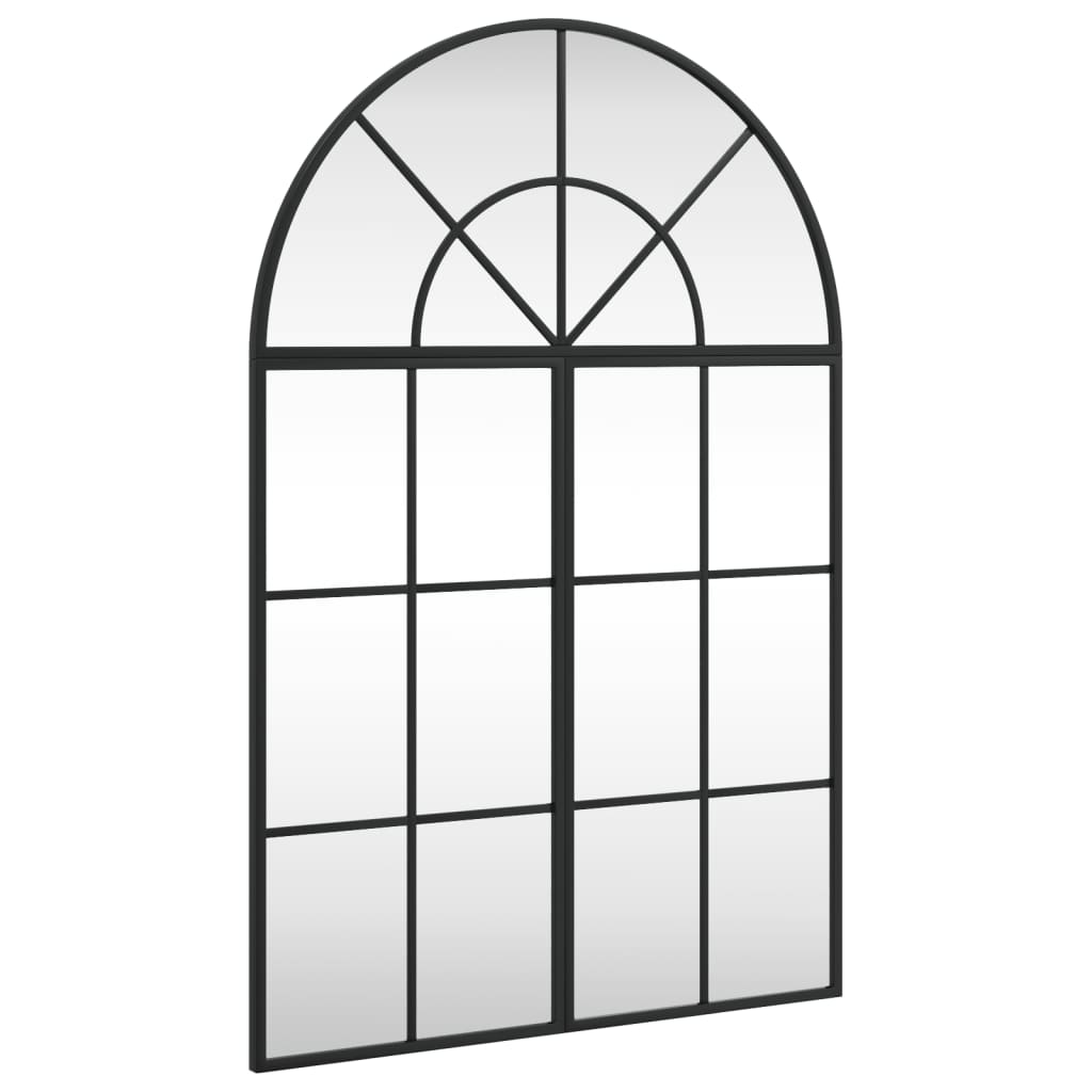 Wall Mirror Black 60x90 cm Arch Iron