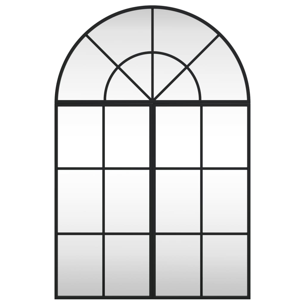 Wall Mirror Black 60x90 cm Arch Iron