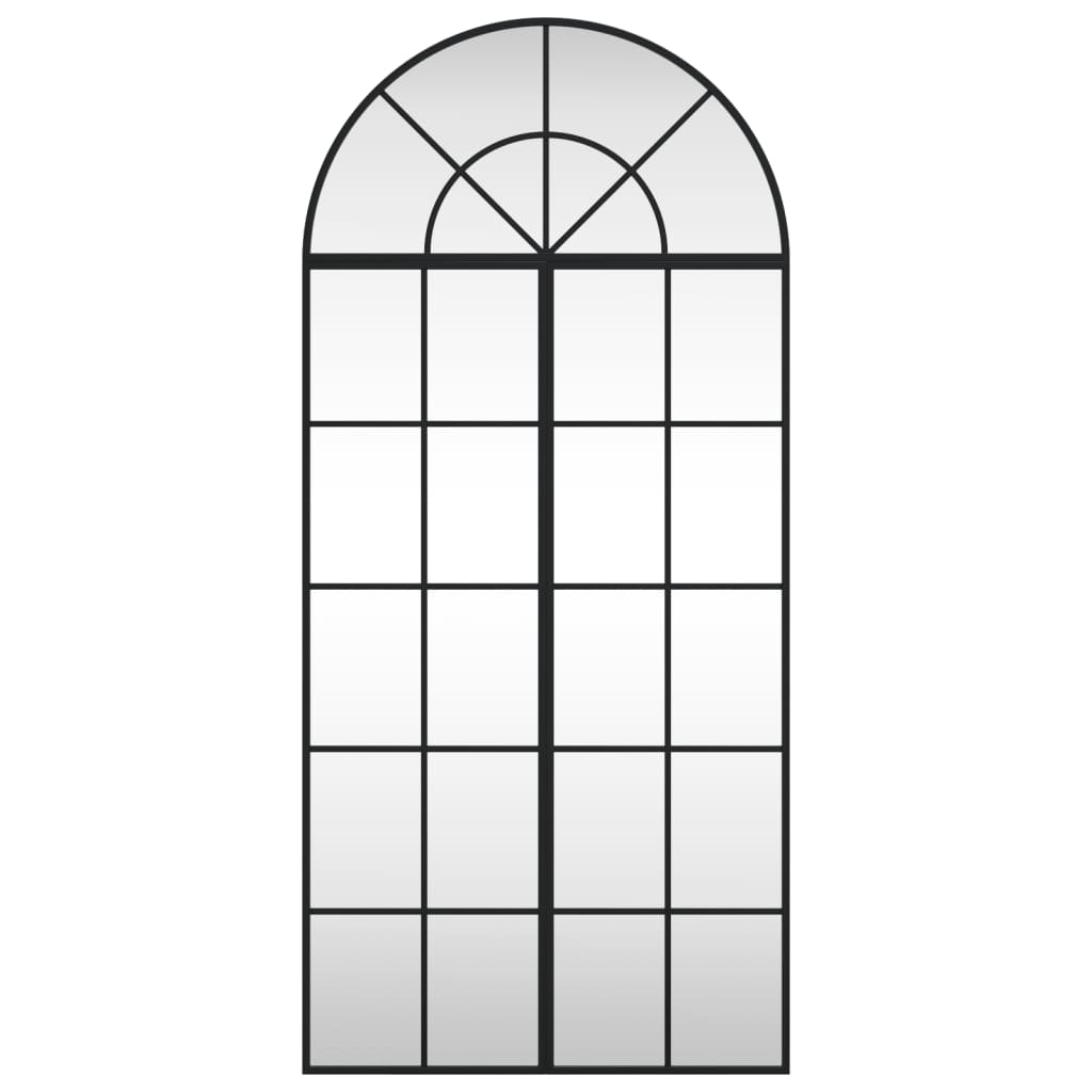 Wall Mirror Black 60x130 cm Arch Iron