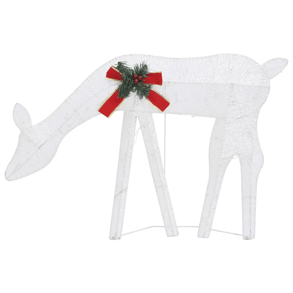 Christmas Reindeers 6 pcs White Cold White Mesh