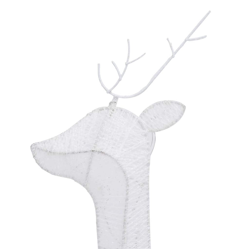 Christmas Reindeers 6 pcs White Cold White Mesh