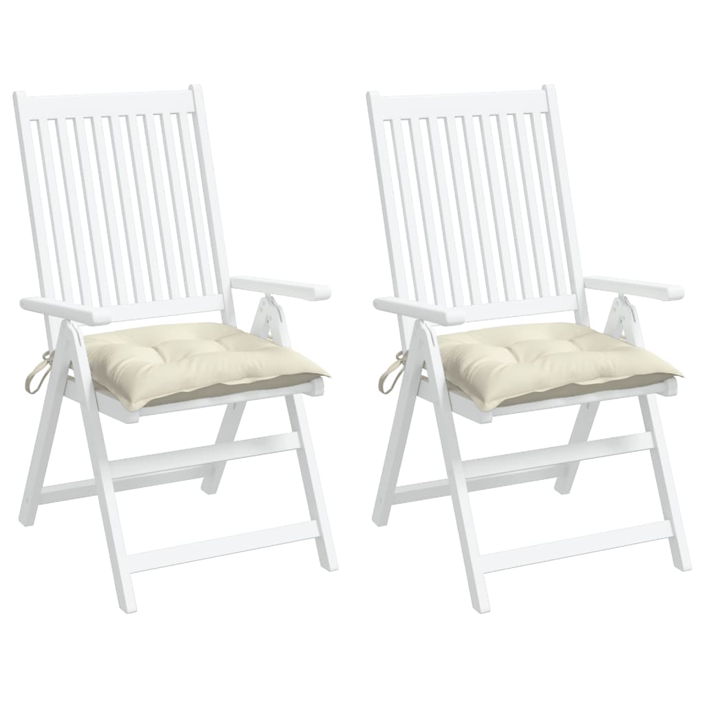 Chair Cushions 2 pcs Cream White 40x40x7 cm Oxford Fabric