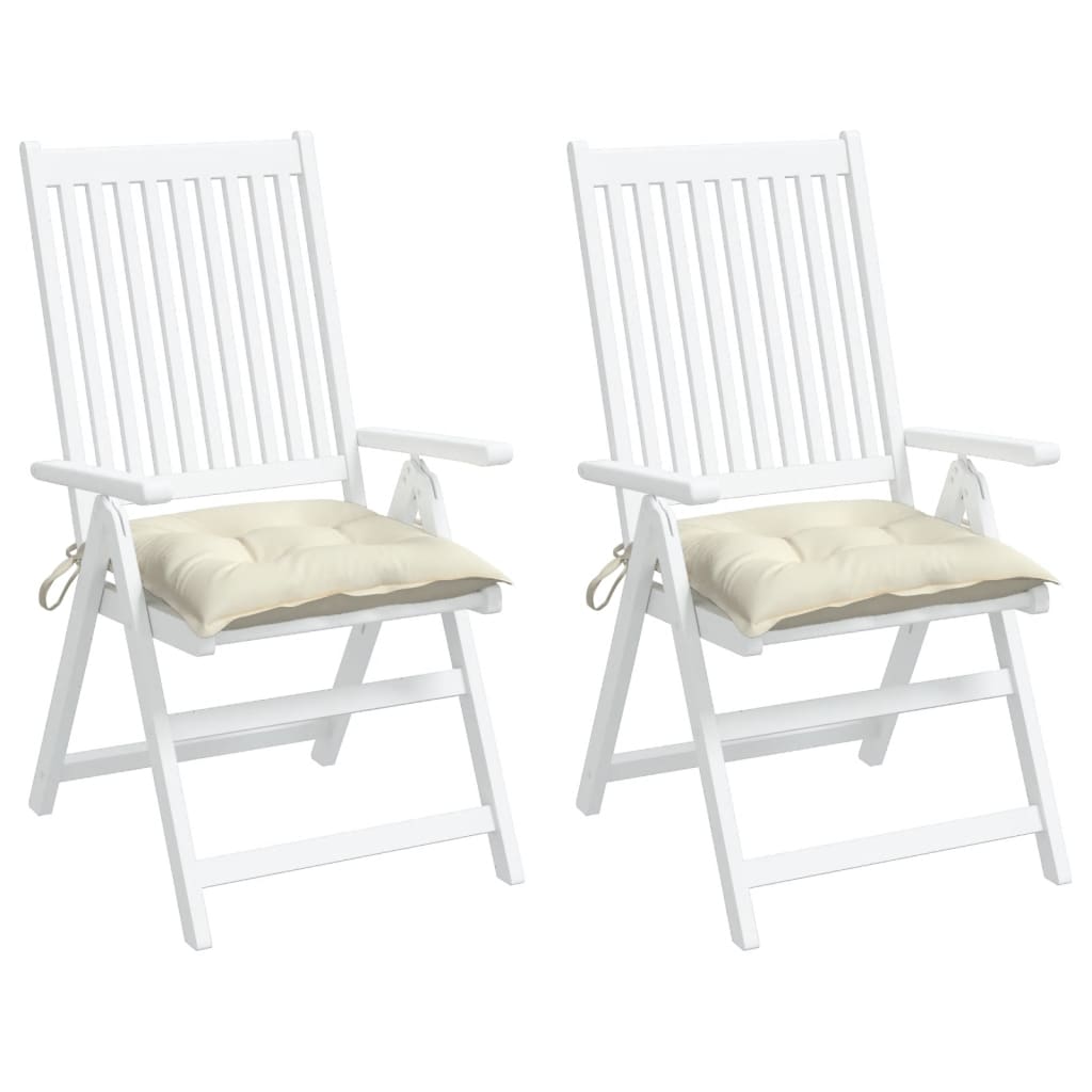 Chair Cushions 2 pcs Cream White 50x50x7 cm Oxford Fabric