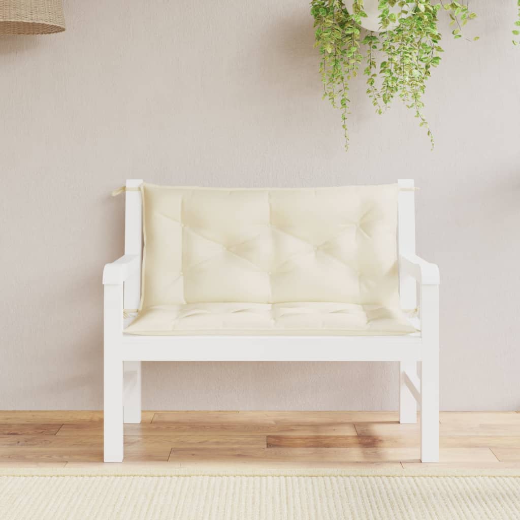 Garden Bench Cushions 2pcs Cream 100x50x7 cm Oxford Fabric