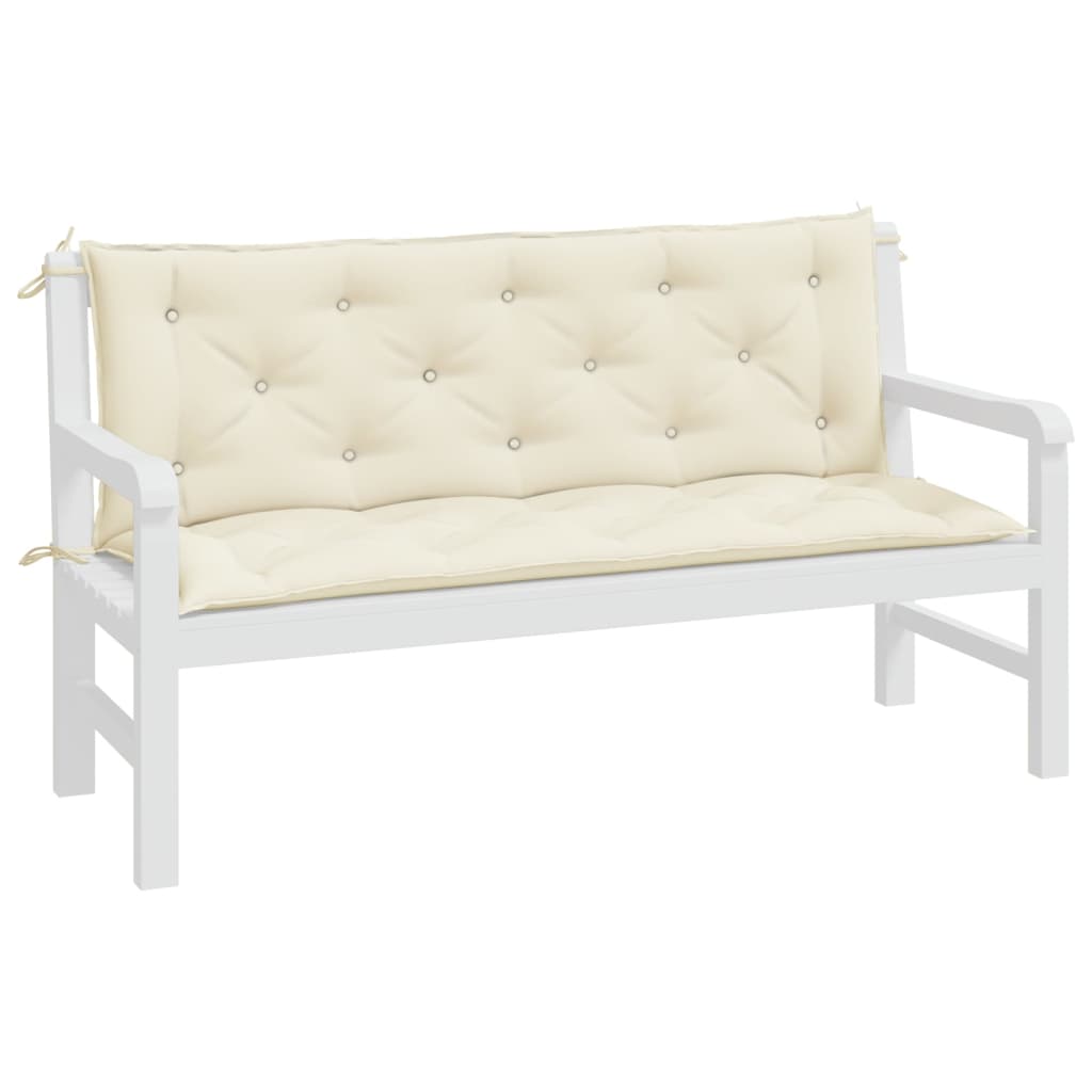 Garden Bench Cushions 2pcs Cream White 150x50x7cm Oxford Fabric