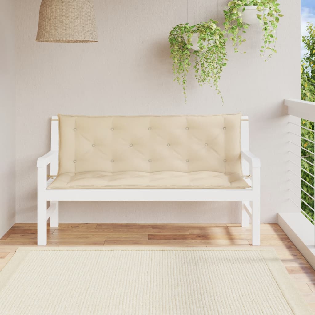 Garden Bench Cushions 2pcs Beige 150x50x7cm Oxford Fabric