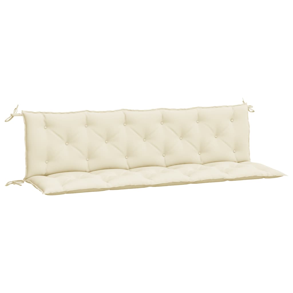 Garden Bench Cushions 2pcs Cream White 180x50x7cm Oxford Fabric