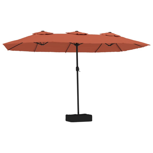 Double-Head Garden Parasol Terracotta 449x245 cm