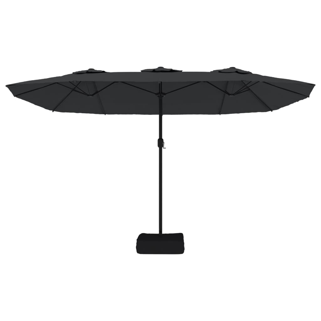 Double-Head Garden Parasol Black 449x245 cm