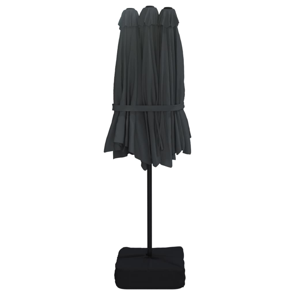 Double-Head Garden Parasol Black 449x245 cm