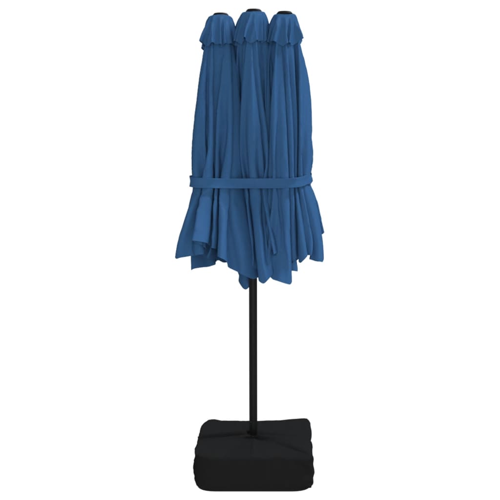 Double-Head Garden Parasol Azure Blue 449x245 cm